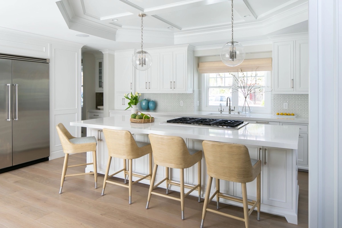 Kitchen with waterfall island